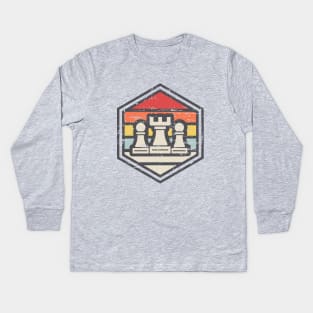 Retro Chess Rook Light Kids Long Sleeve T-Shirt